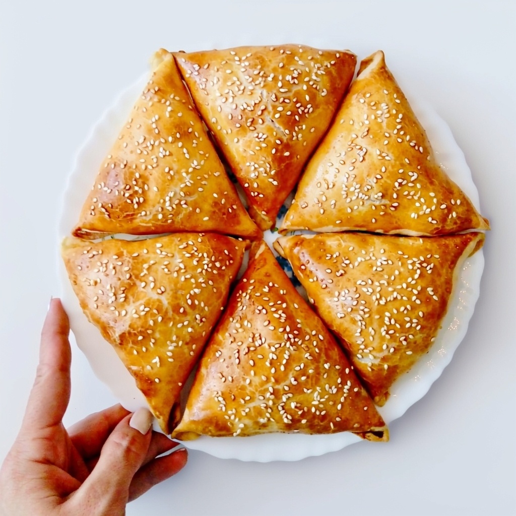 Самса из слоеного теста с курицей и картофелем