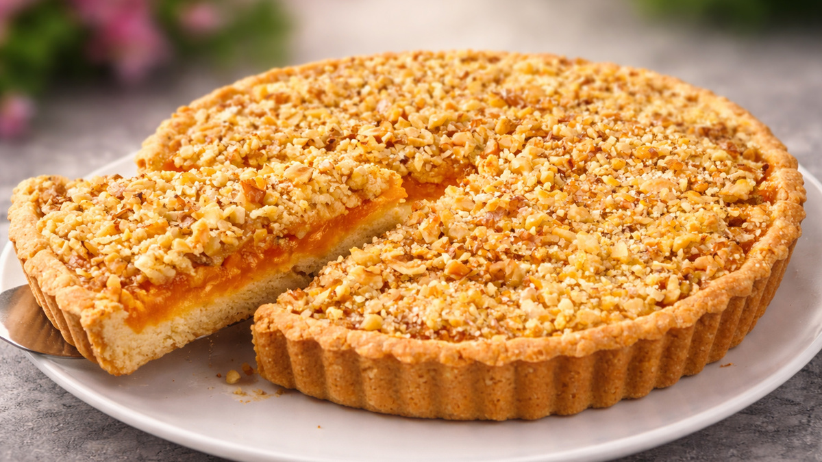 Как приготовить нежный абрикосовый пирог за 35 минут