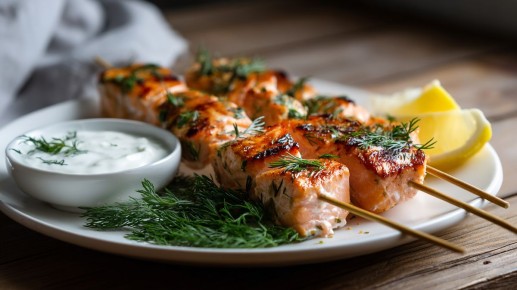 Лосось на шпажках: быстро, просто и очень вкусно